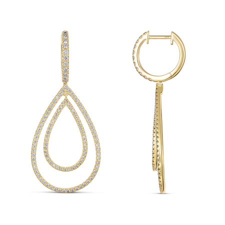 Capri Dreaming® Breeze Double-Diamond Drop Earrings | 18K Yellow Gold