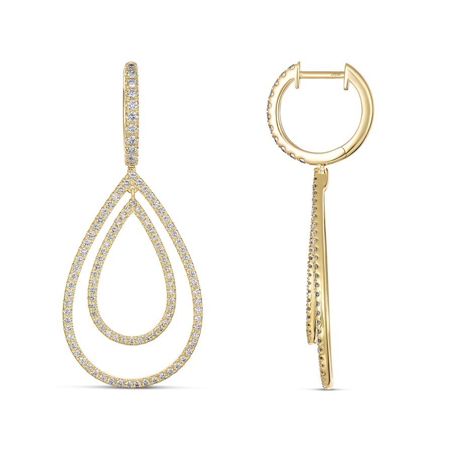 Capri Dreaming™ Breeze Double-Diamond Drop Earrings | Yellow Gold