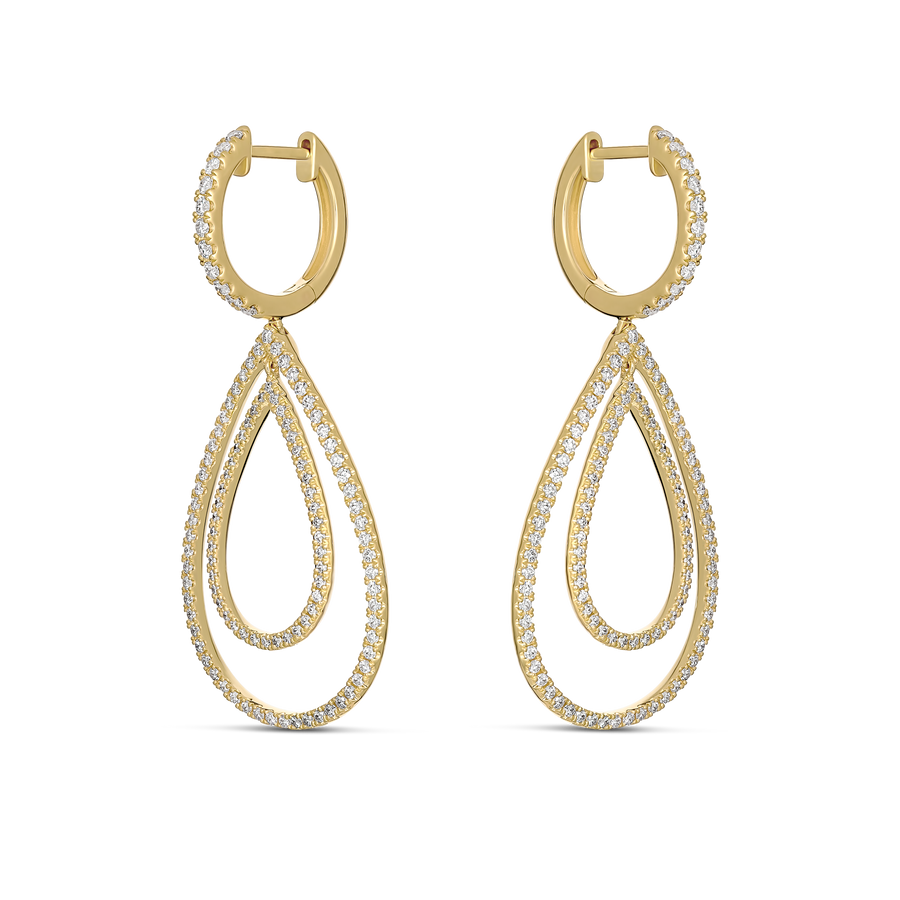 Capri Dreaming™ Breeze Double-Diamond Drop Earrings | Yellow Gold
