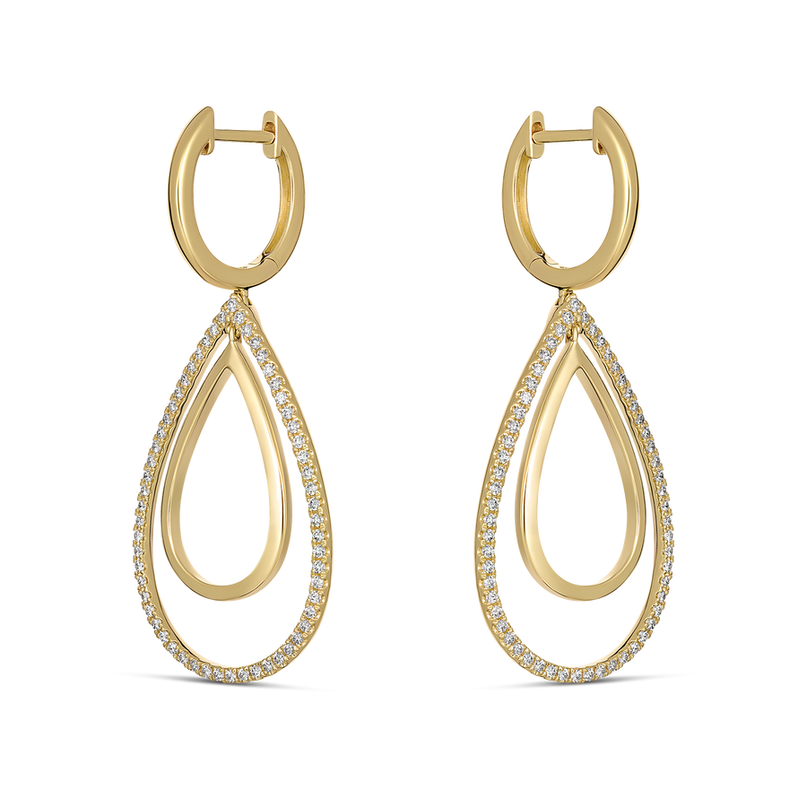 Capri Dreaming Breeze Single Diamond Drop Earrings Yellow Gold