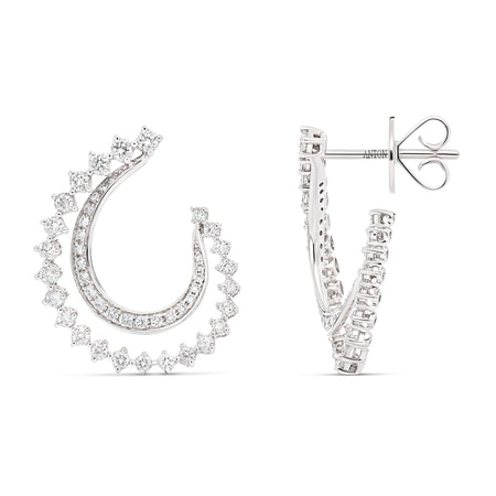 Capri Dreaming® Compass Double Diamond Earrings | White Gold