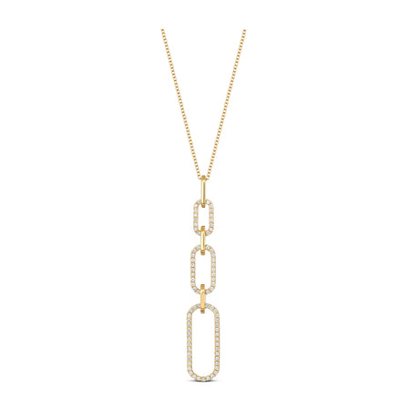 Capri Dreaming® Paperclip Diamond Pendant Necklace | Yellow Gold