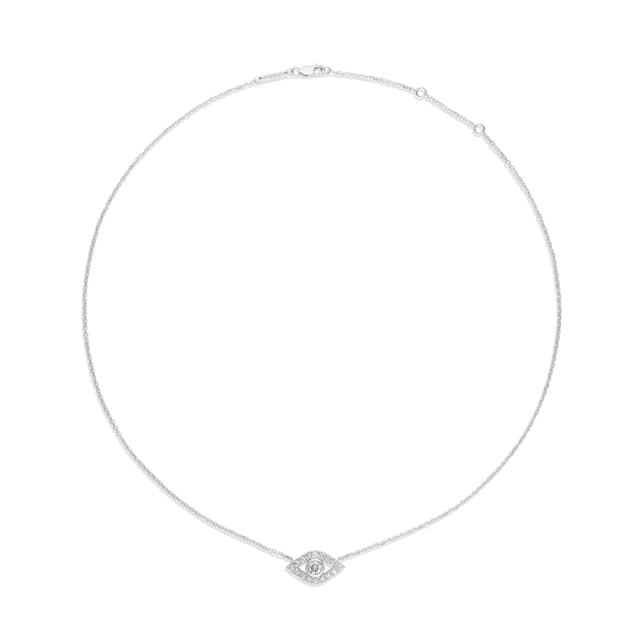 Capri Dreaming™ Cora Diamond Evil Eye Necklace | White Gold