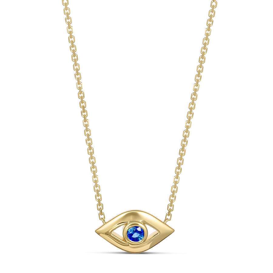 Capri Dreaming® Cora Sapphire Evil Eye Necklace | Yellow Gold