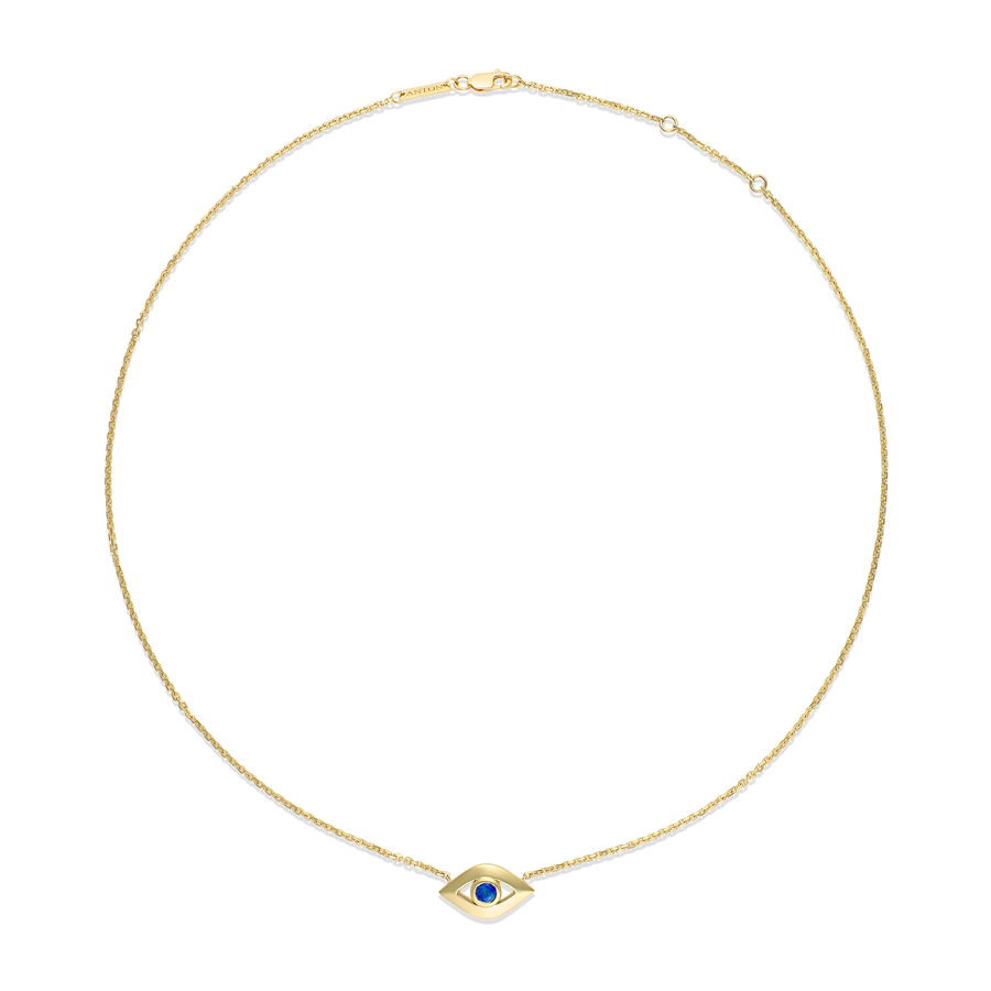 Capri Dreaming® Cora Sapphire Evil Eye Necklace | Yellow Gold