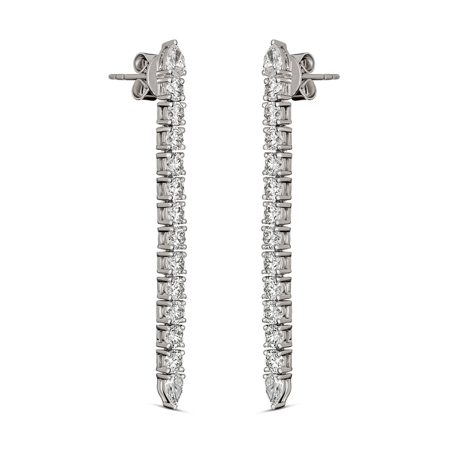 Waterfall Classic Statement Diamond Earrings | White Gold