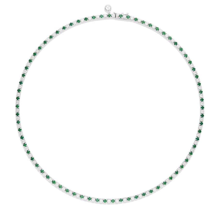 HalfWay Emerald Cut Diamond Tennis Necklace (7.50 ct) in 18K Gold |  Capucelli