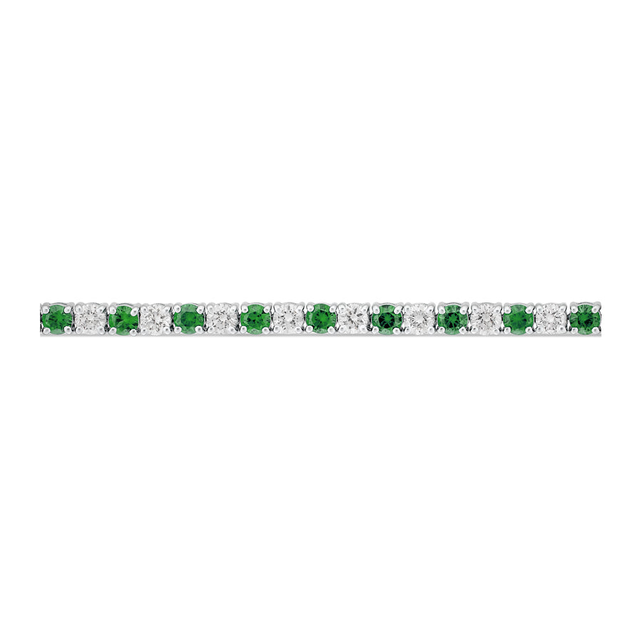 Tennis | Classic Diamond and Emerald Tennis Necklace