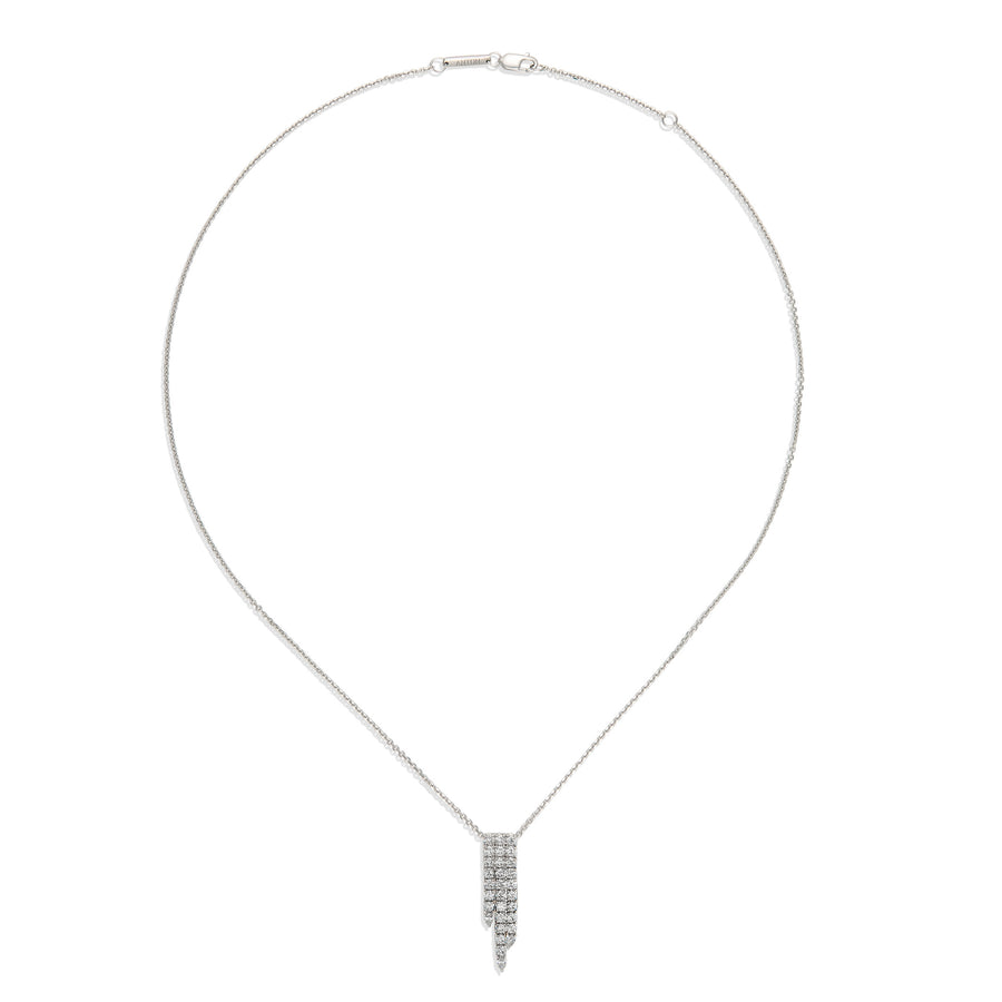 Classic Waterfall Diamond Drop Pendant Necklace | White Gold