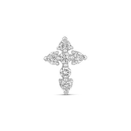 Aurora Diamond Cross Single Earring | 18K White Gold