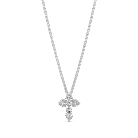Aurora | Cross Diamond Necklace White Gold