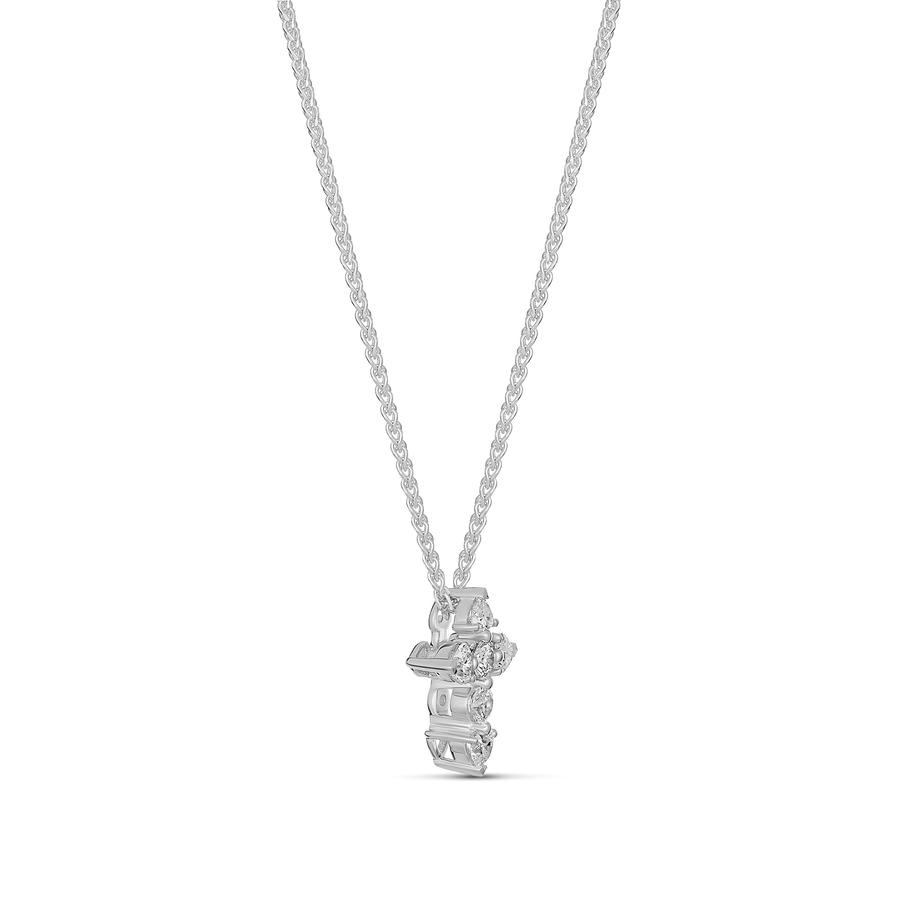 Aurora | Cross Diamond Necklace White Gold