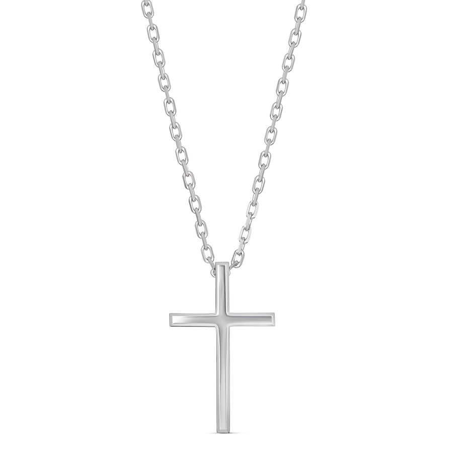 Mens white gold cross and deals chain