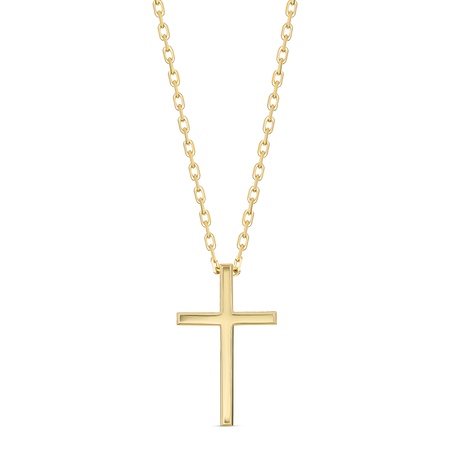 Saint Solid Gold Cross Necklace | Yellow Gold