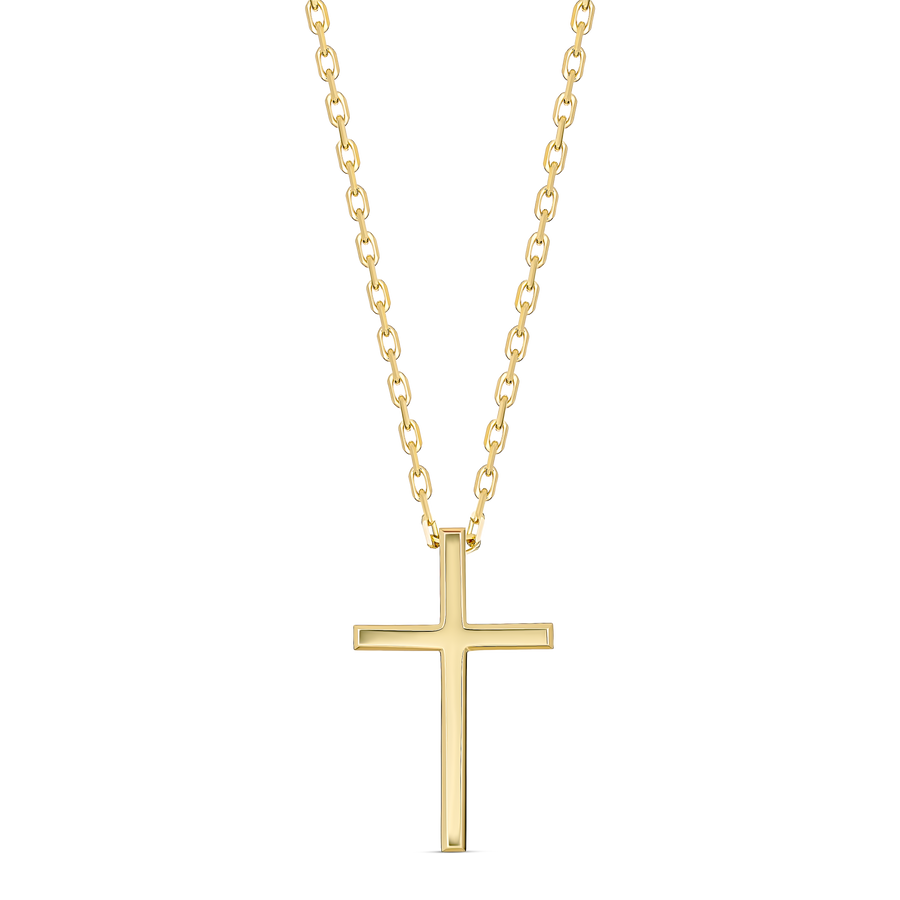 Saint Solid Gold Cross Necklace Yellow Gold ANTON Jewellery
