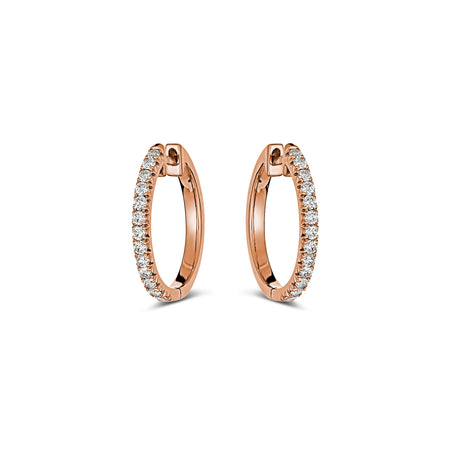 Krisscut Half Moon Hoops | 18K Rose Gold