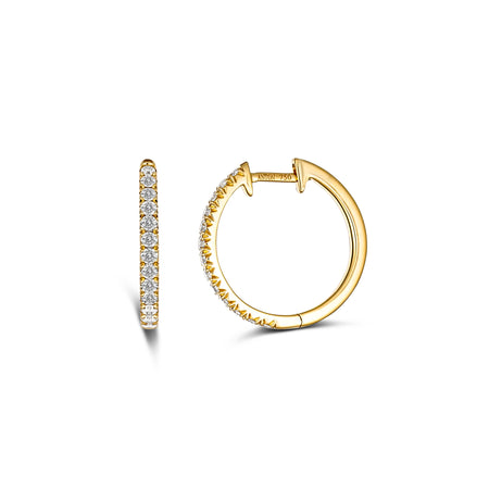 Krisscut Half Moon Hoops | 18K Yellow Gold