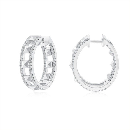 R.08® Contour Diamond Hoops | White Gold