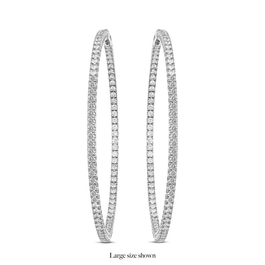 Classic Eternity Hoops | White Gold