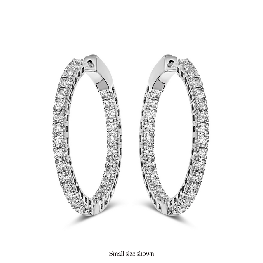 Classic Eternity Hoops | White Gold