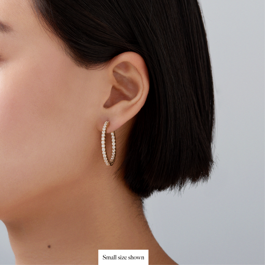 Classic Eternity Hoops | Yellow Gold