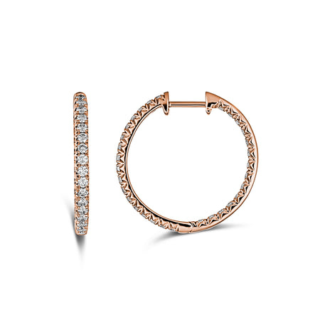 Krisscut Full Moon Hoops | Rose Gold