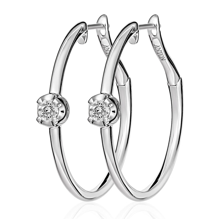 Allure Diamond Hoops | White Gold & Natural Diamond