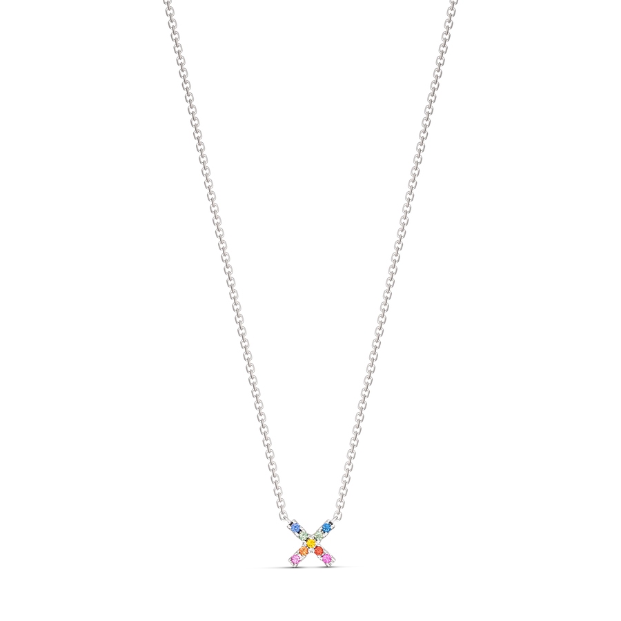 Icon Kiss Diamond Rainbow Necklace | Yellow Gold