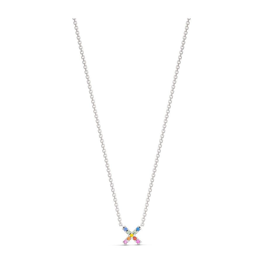 Icon Kiss Rainbow Diamond Necklace | White Gold