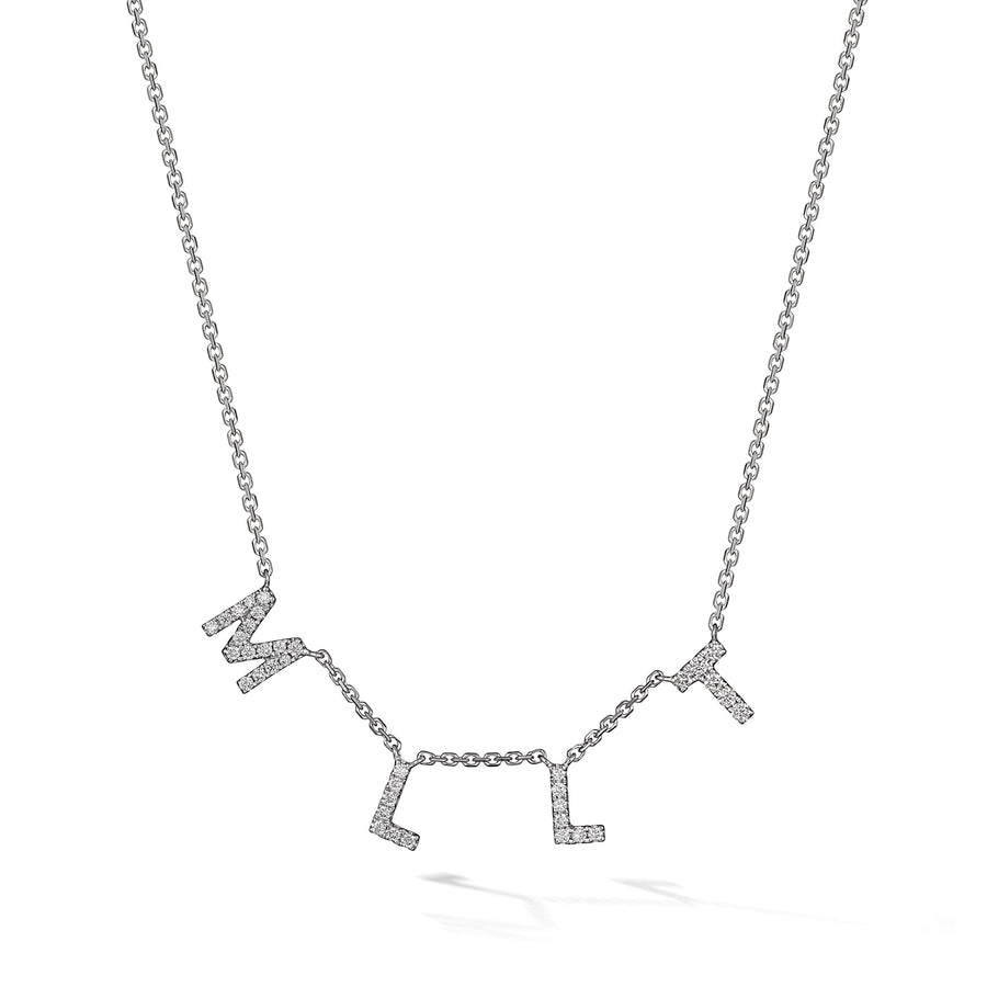 Personalised Pendant Necklace | White Gold