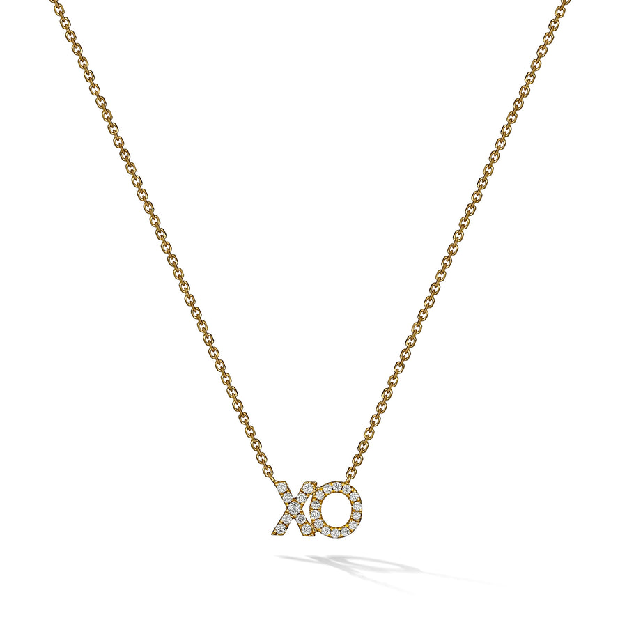 XO Diamond Pendant Necklace | Yellow Gold