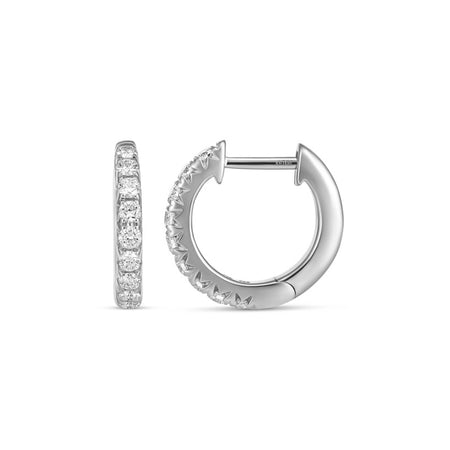 Krisscut Diamond Huggies | White Gold