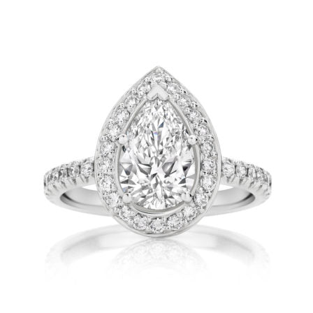 Classic Engagement | Pear Cut Diamond Halo Ring