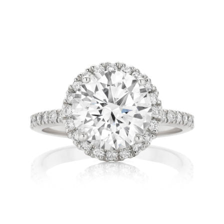 Hot Rocks® Minelli Round Brilliant Cut Diamond Engagement Ring | 18K White Gold