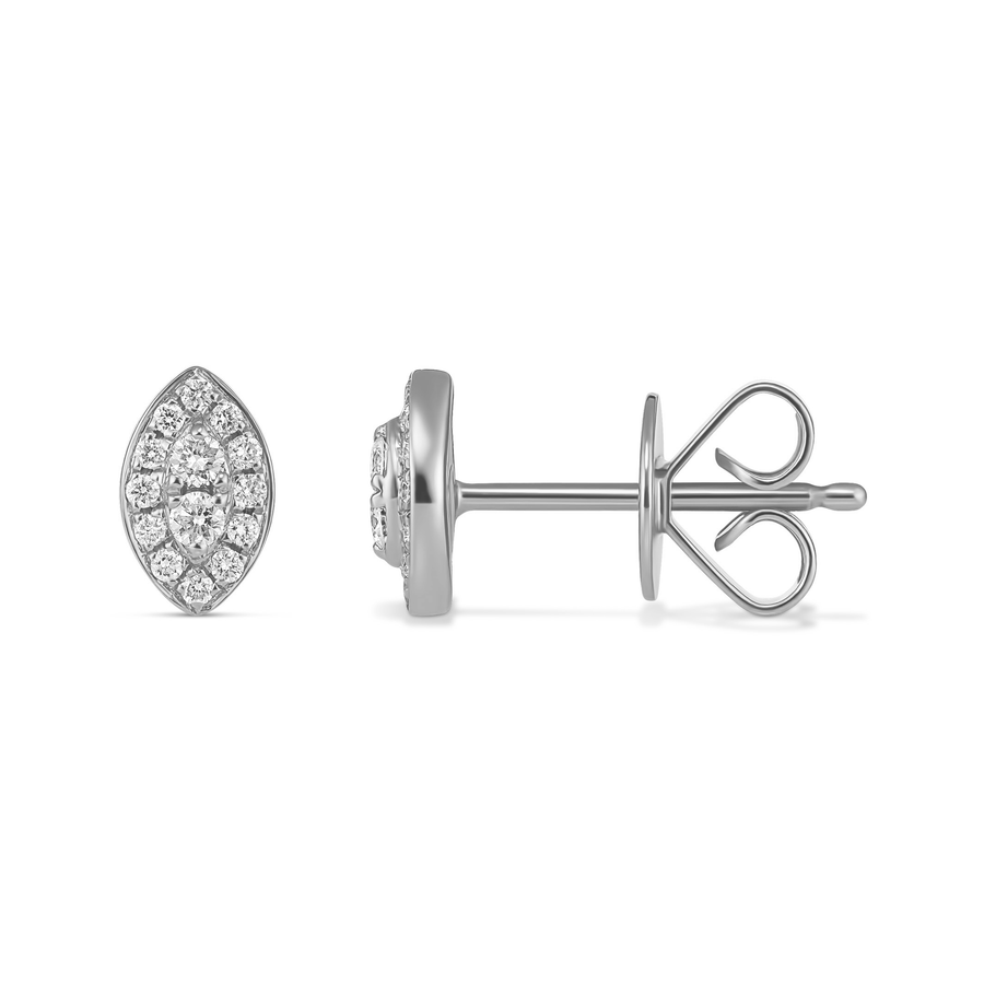 Promise Mini Marquise Diamond Studs | White Gold