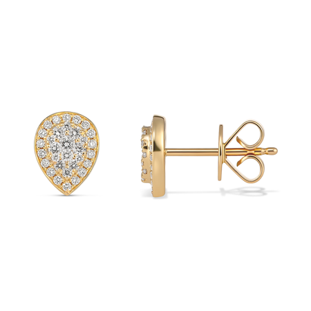 Promise Mini Pear Diamond Studs | Yellow Gold