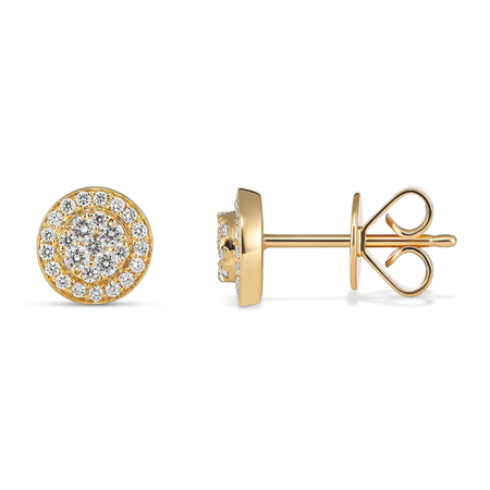 Promise Mini Round Diamond Studs | Yellow Gold