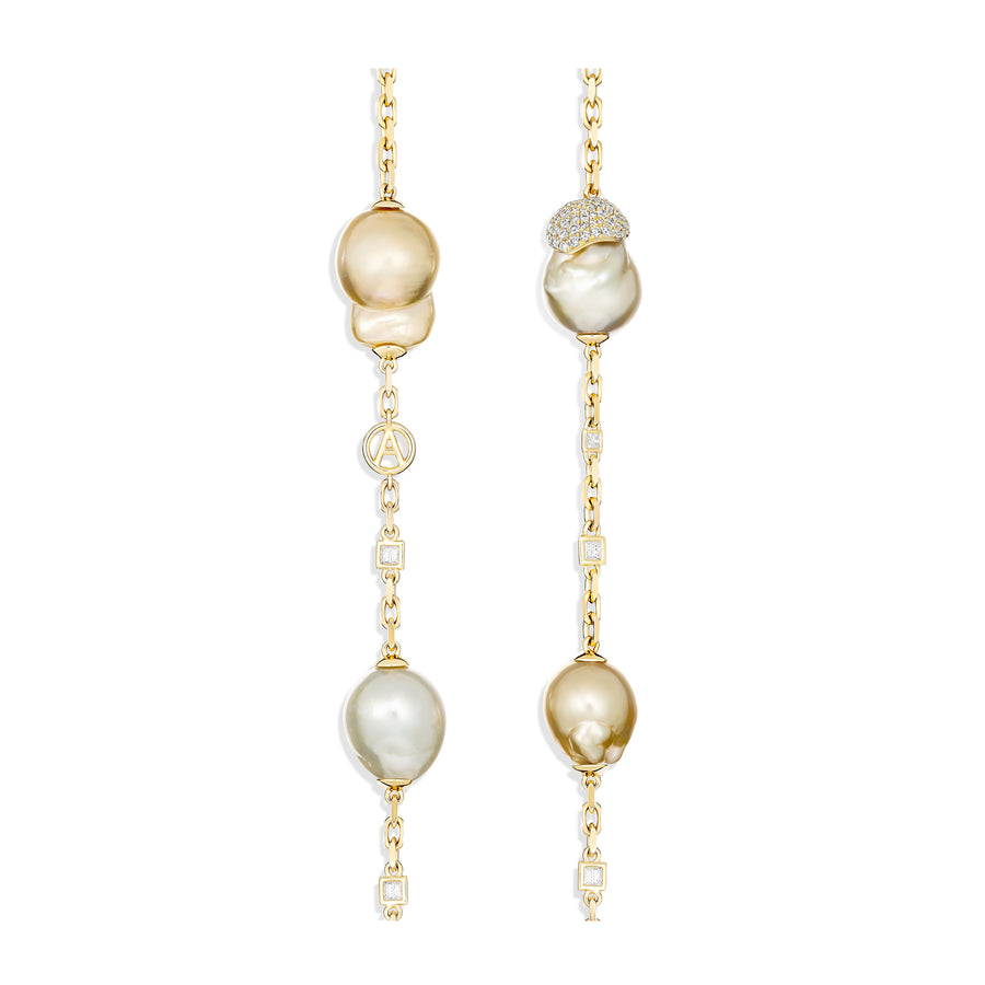 Classic Pearl Feature Necklace | Yellow Gold
