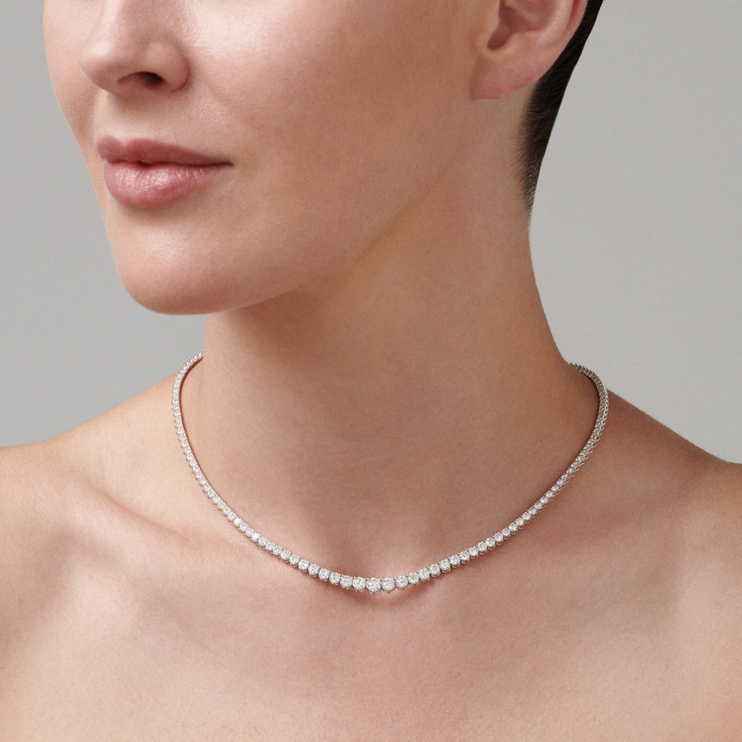 Aura Tennis Necklace 10ct 11ct White Gold