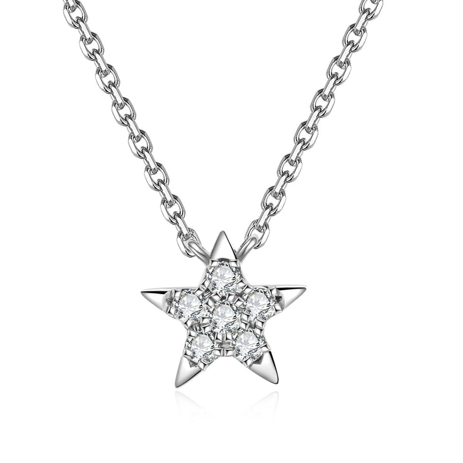 Icon Star Necklace | White Gold