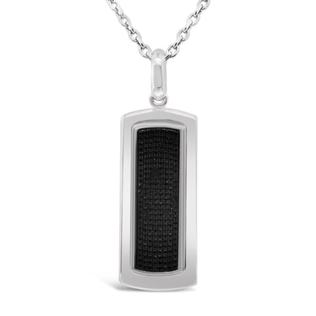 Men's Dog Tag Pendant | 18K White Gold