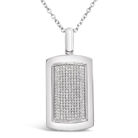 Men's Dog Tag Pendant | 18K White Gold