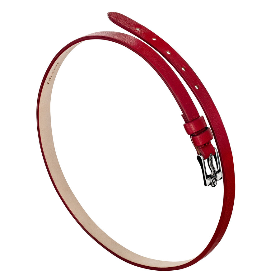 Leather Double Loop Bracelet | White Gold