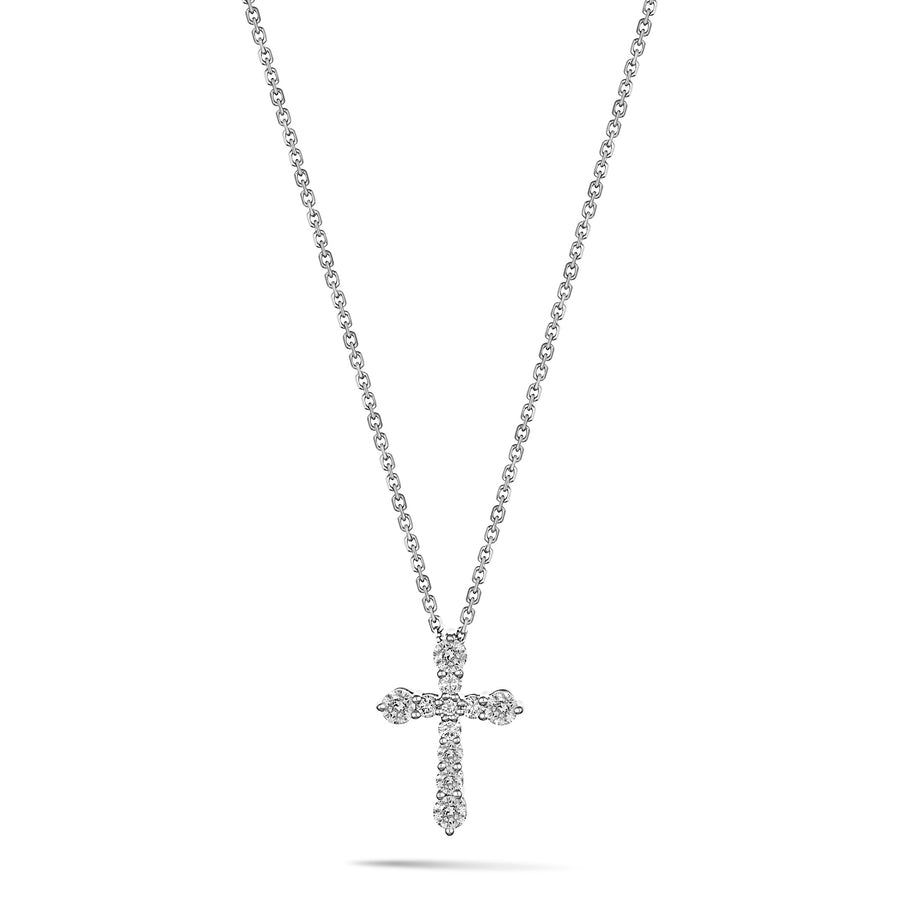 Valentina | Diamond Cross Necklace White Gold