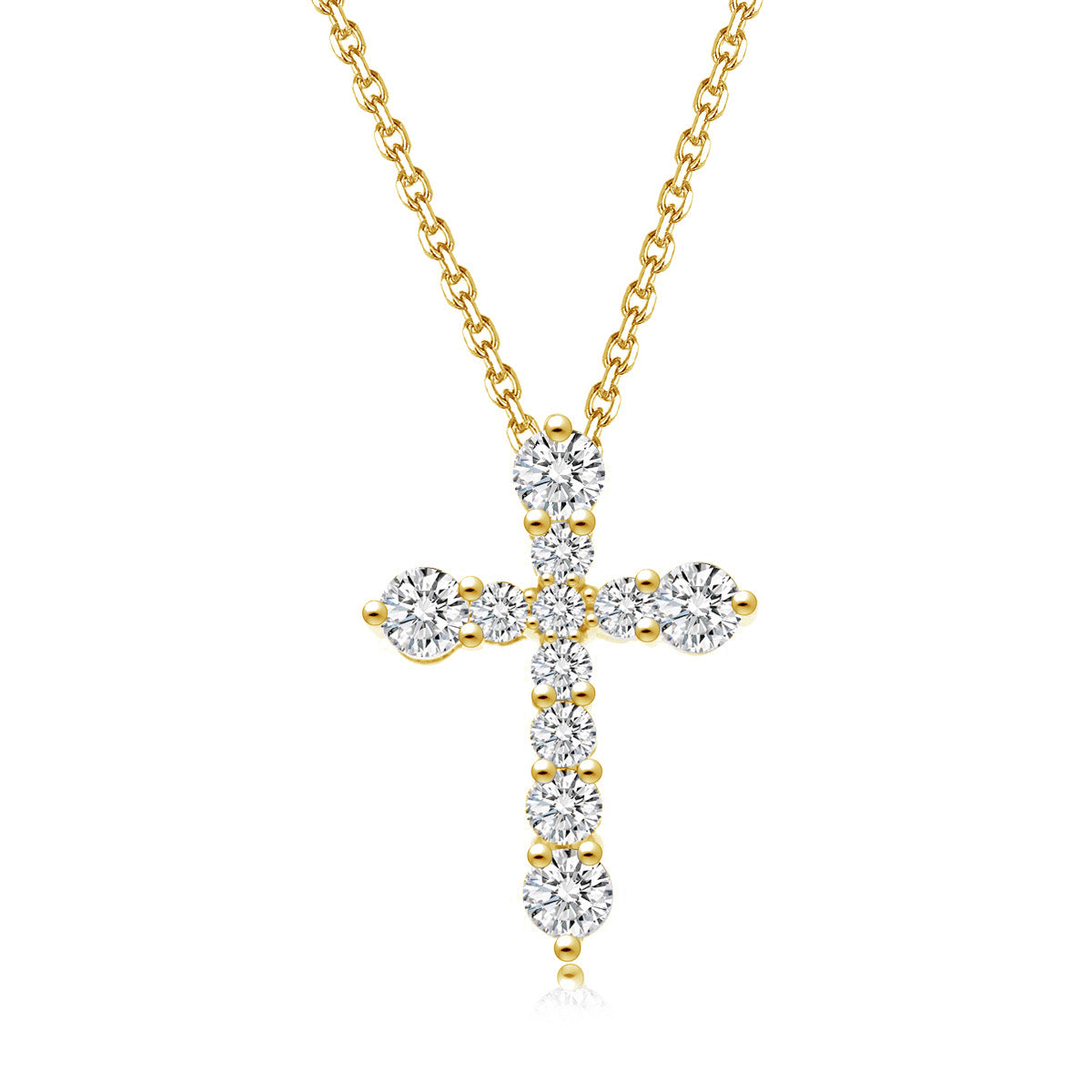 Valentina | Diamond Cross Necklace Yellow Gold – ANTON Jewellery