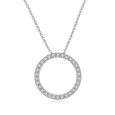 Krisscut Full Moon Pendant | 18K White Gold