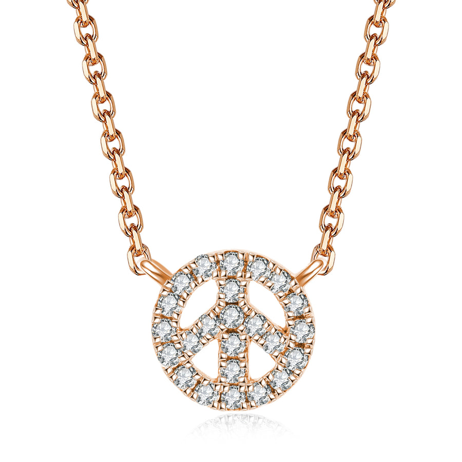 Icon Peace Symbol Necklace | Rose Gold