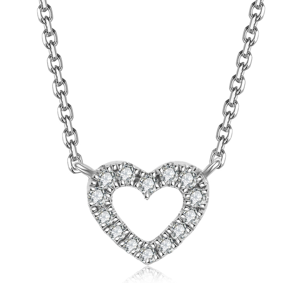 Icon Heart Diamond Necklace | White Gold