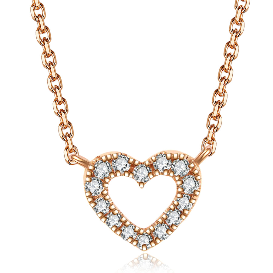 Icon Heart Diamond Necklace | Rose Gold