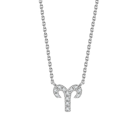 Icon Zodiac Diamond Pendant Necklace | White Gold